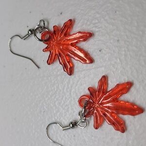Red Leaf Earrings 174